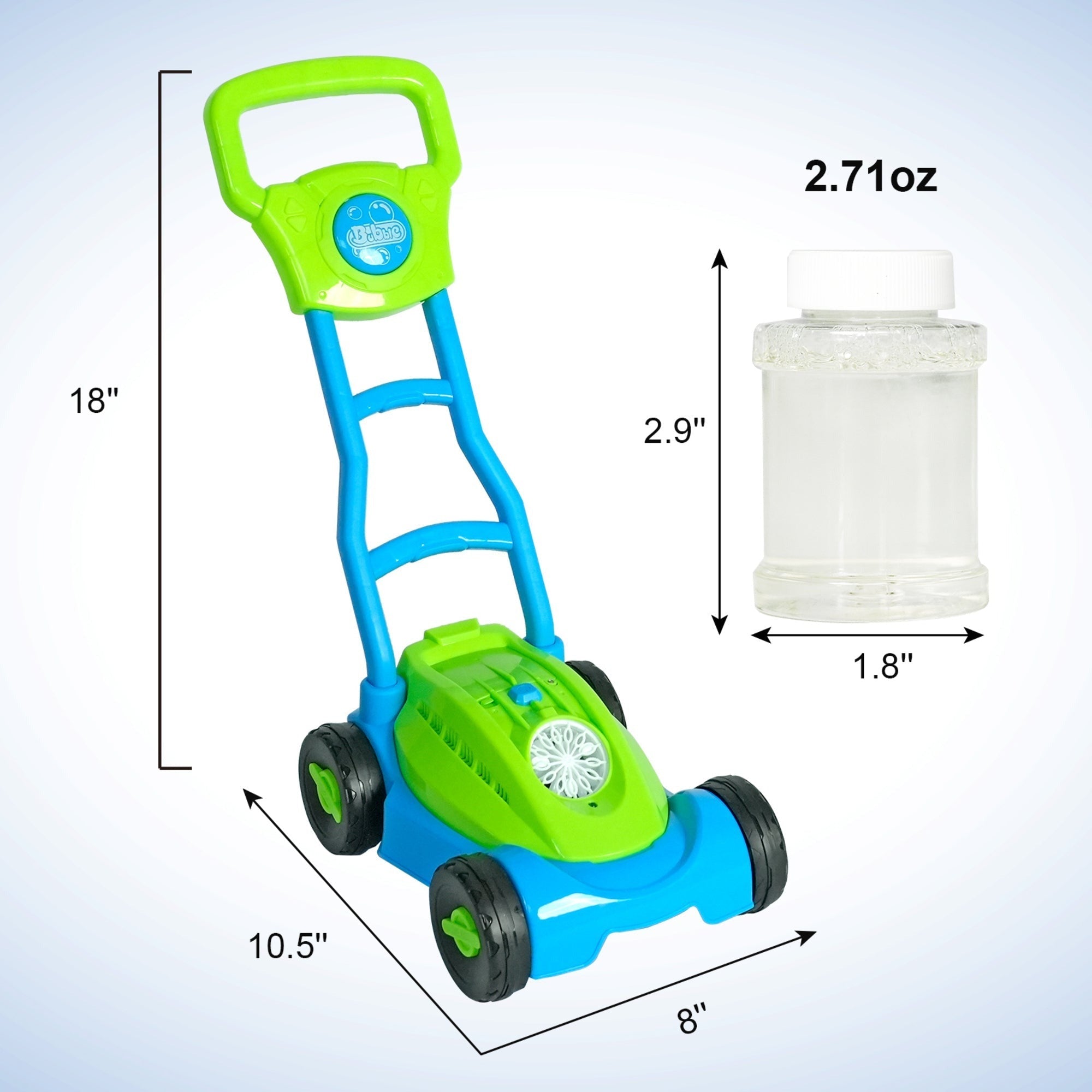 Easy Playhouse Bubbly Lawn Mower Machine, Outdoor Fun with Lights and Sounds