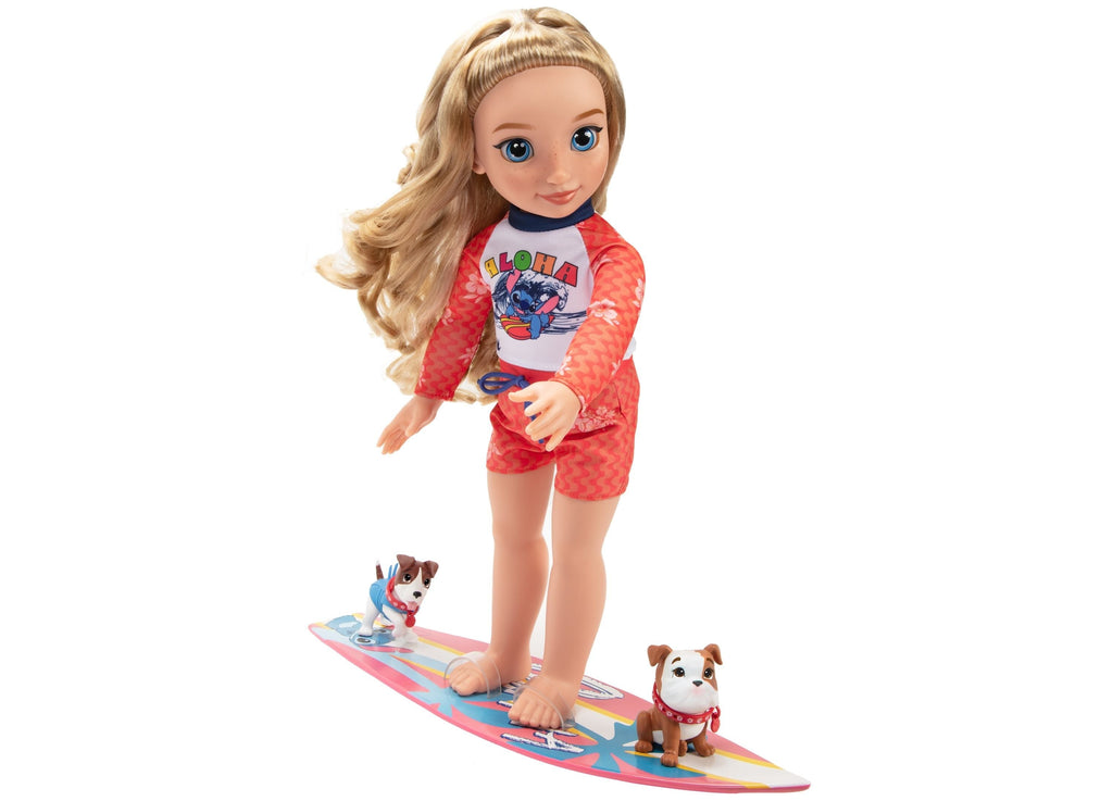 Disney ILY 18-Inch Lilo & Stitch Beach Fashion Doll With Surfboard And Puppies