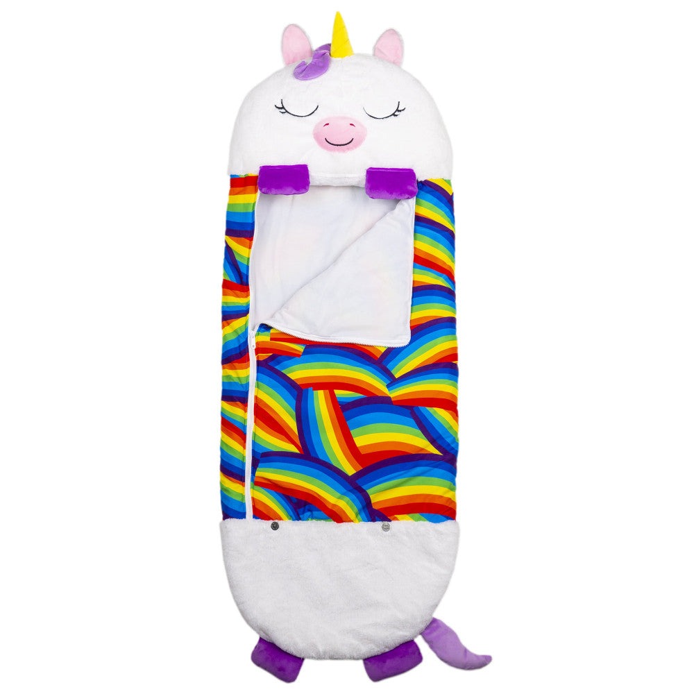 Happy Nappers White Unicorn 54 inch Pillow & Sleepy Sack - Kids 3+