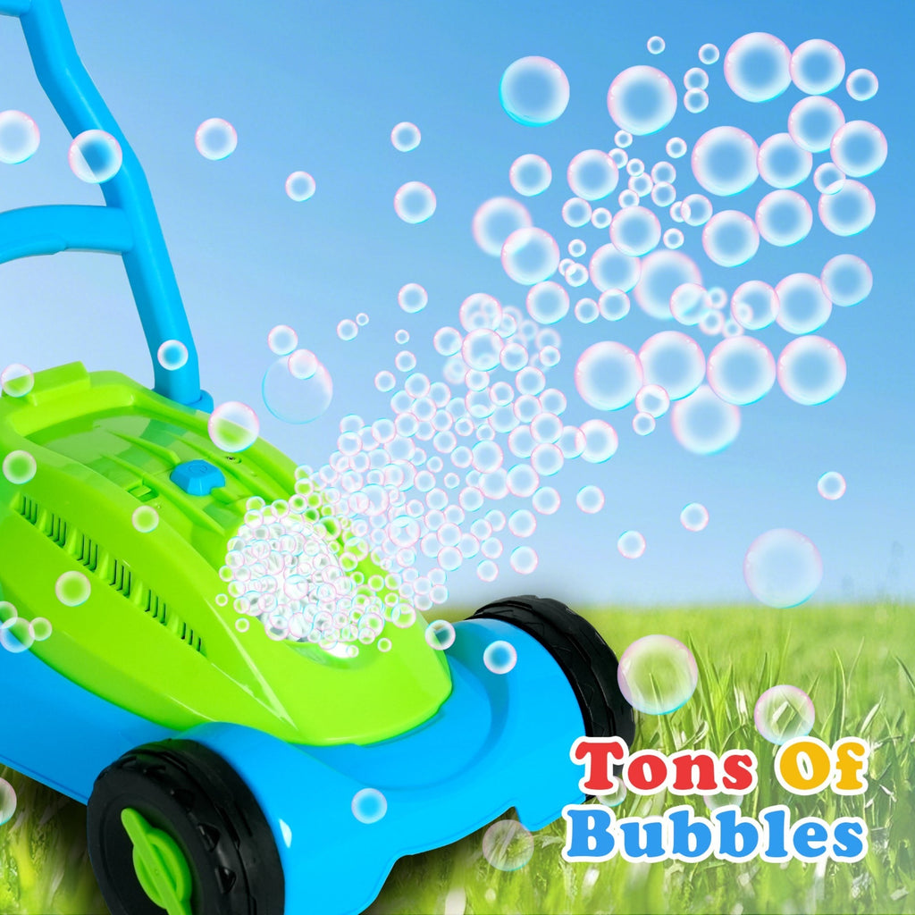 Easy Playhouse Bubbly Lawn Mower Machine, Outdoor Fun with Lights and Sounds