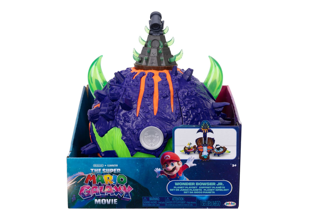 Super Mario Wonder Bowser Jr. Planet 10-Inch Glow-in-the-Dark Interactive Playset