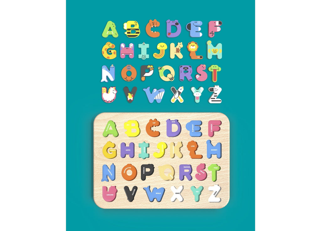 Geoffrey's Toy Box 26-Piece Wooden Alphabet Jungle Puzzle