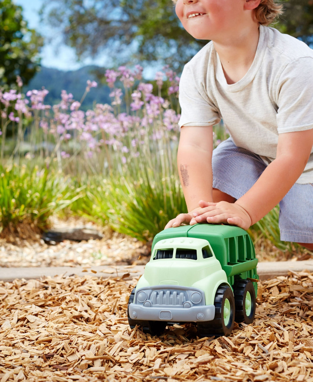 Green Toys Recycling Truck with Movable Bed and Rear Door