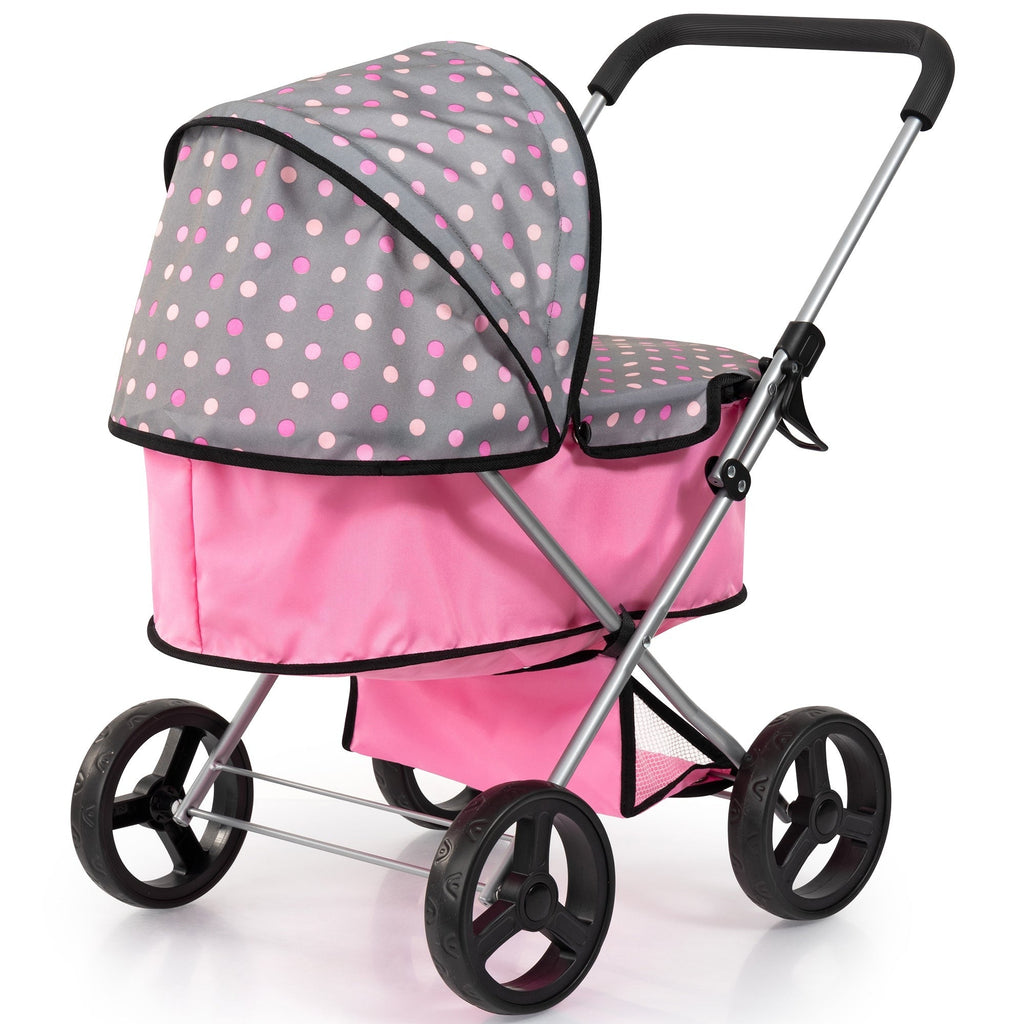 Bayer Design Doll Pram With Adjustable Handle And Shopping Basket