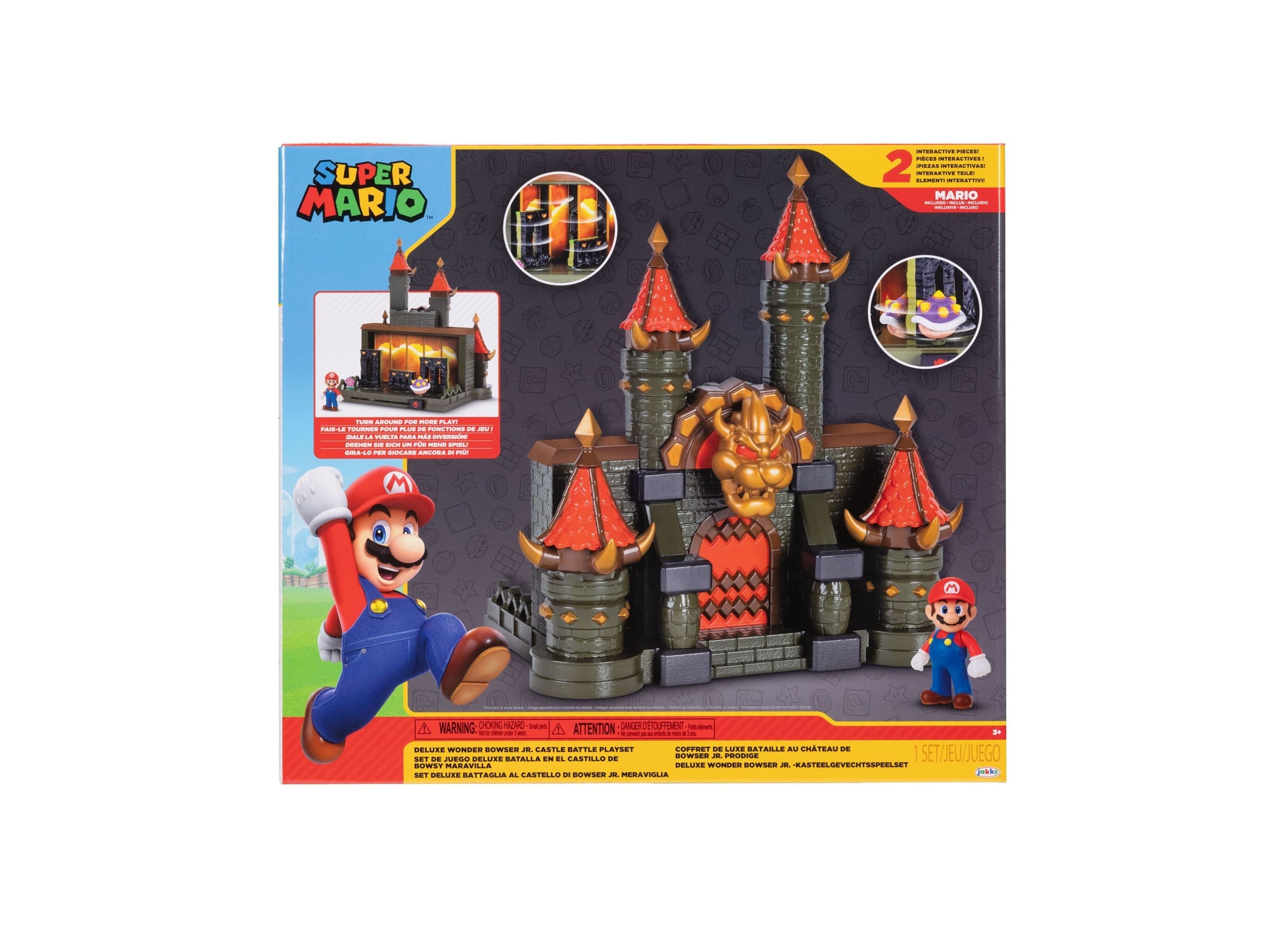Super Mario Wonder Bowser Jr. Castle Battle Interactive Playset With Mario Figure