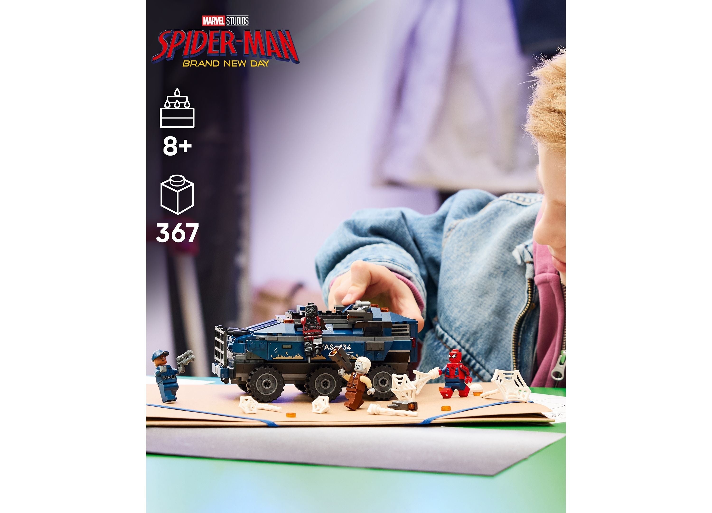 LEGO Marvel Spider-Man Prison Transport Chase Building Set 367 Pieces