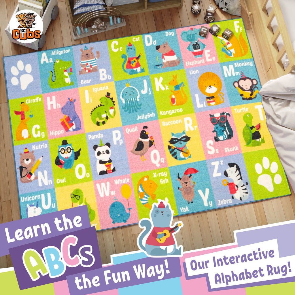 KC Cubs ABC Alphabet Animal Educational Rug 3x5 Foot Playmat