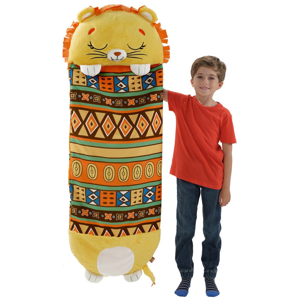 Happy Nappers Lion Lex 54 inch Plush Pillow & Sleepy Sack - Kids 3+
