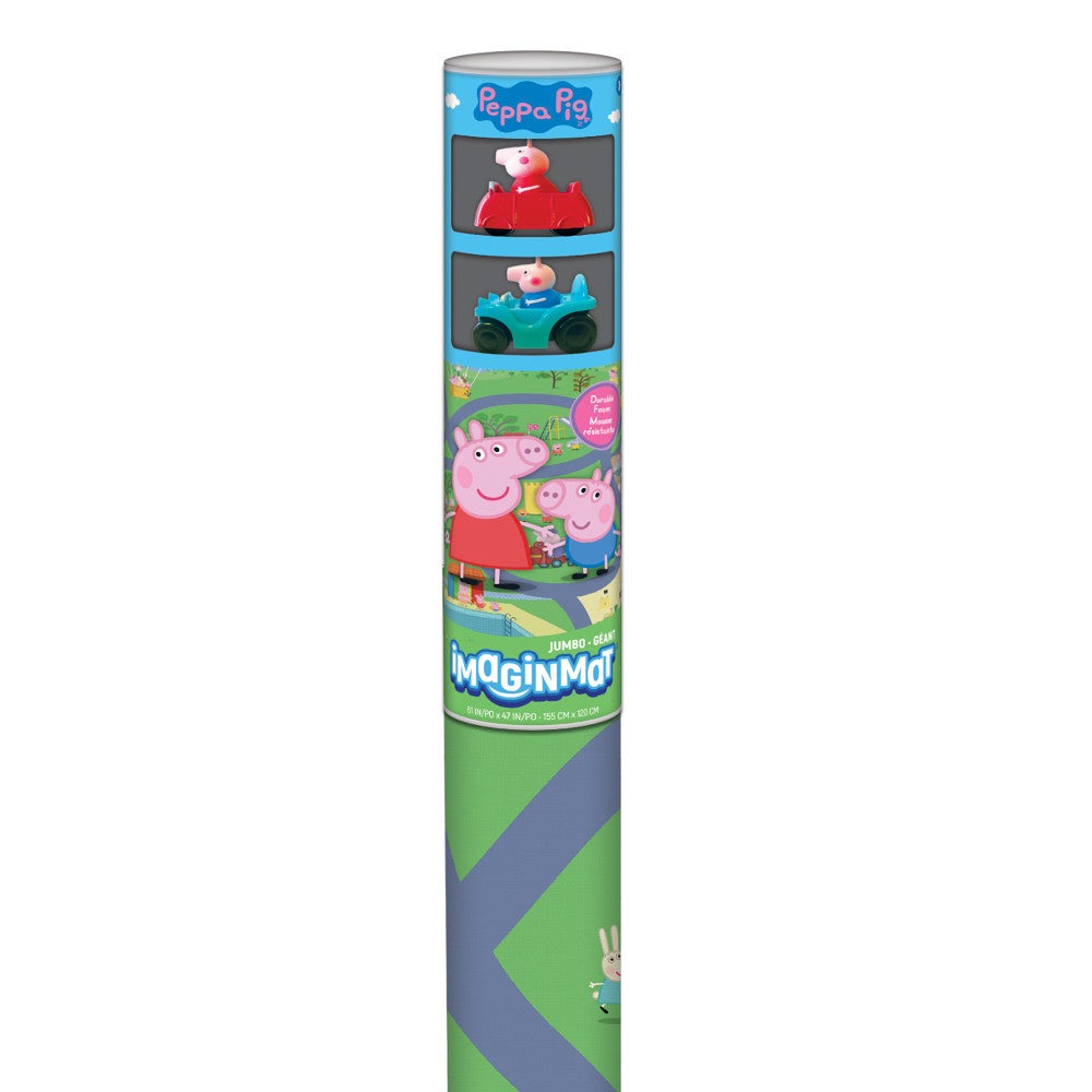 Imaginmat Peppa Pig Jumbo Floor Playmat with Toy Cars, 47 x 61 Inch