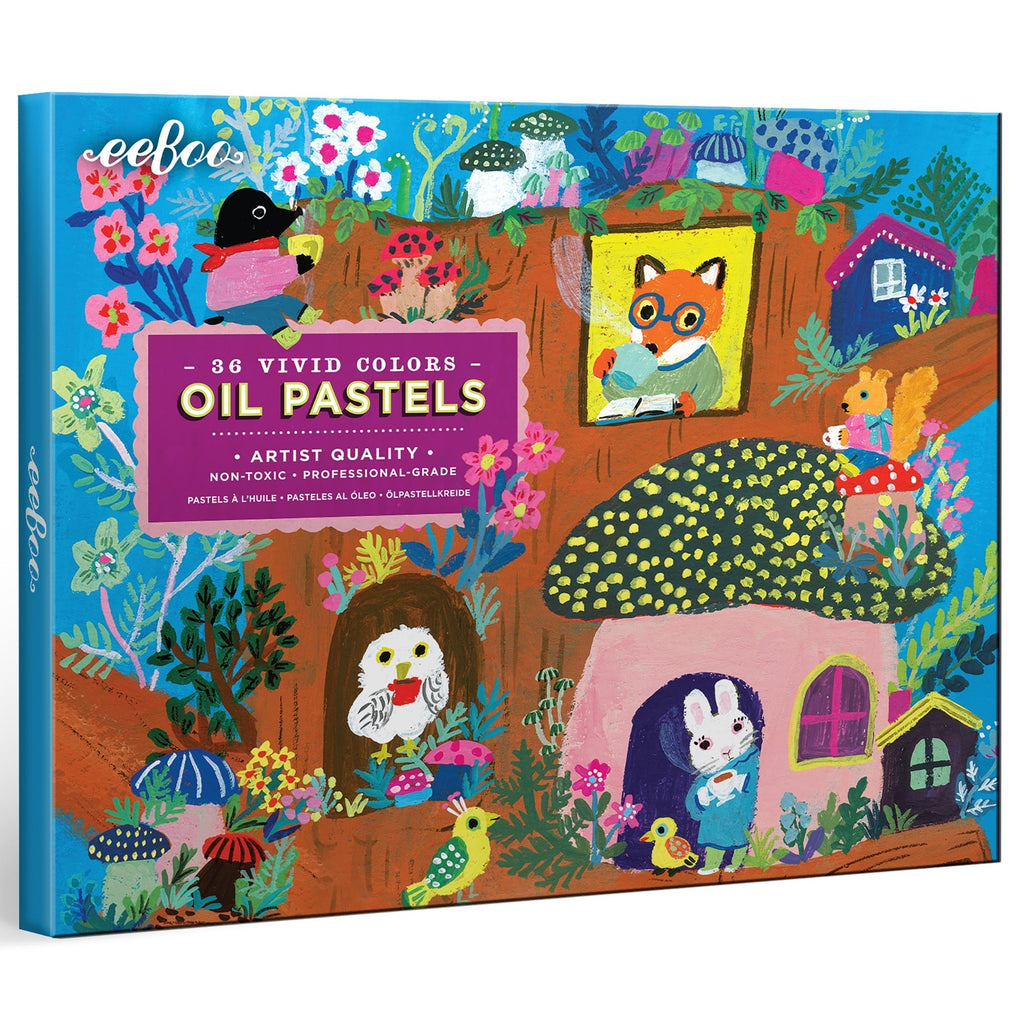 eeBoo Yumi's Mushroom House Oil Pastels Set - 36 Brilliant Colors