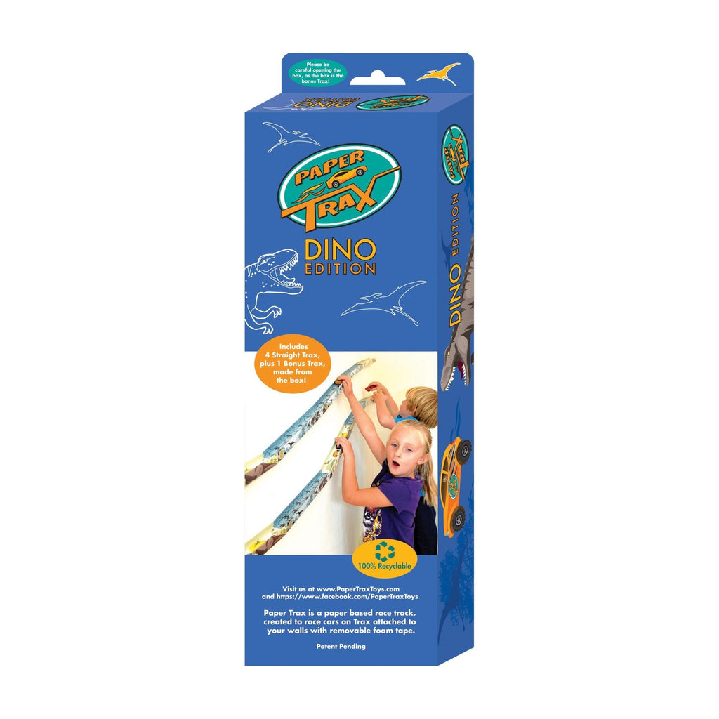 Paper Trax Dino Edition Dinosaur-Themed Wall-Mounted Race Track Starter Pack