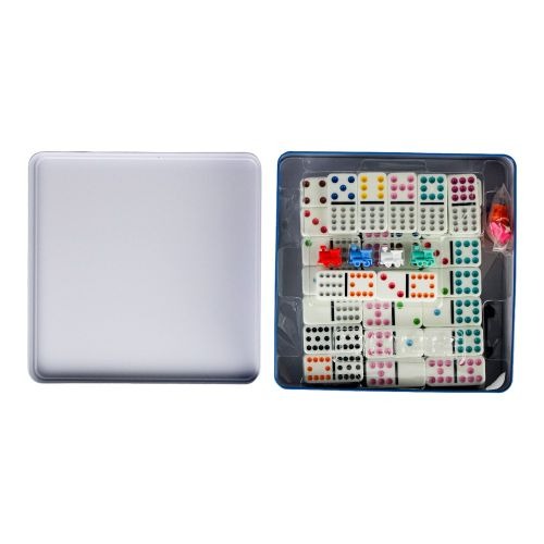 Mexican Train Dominoes Deluxe Set in Tin with Electronic Sounder