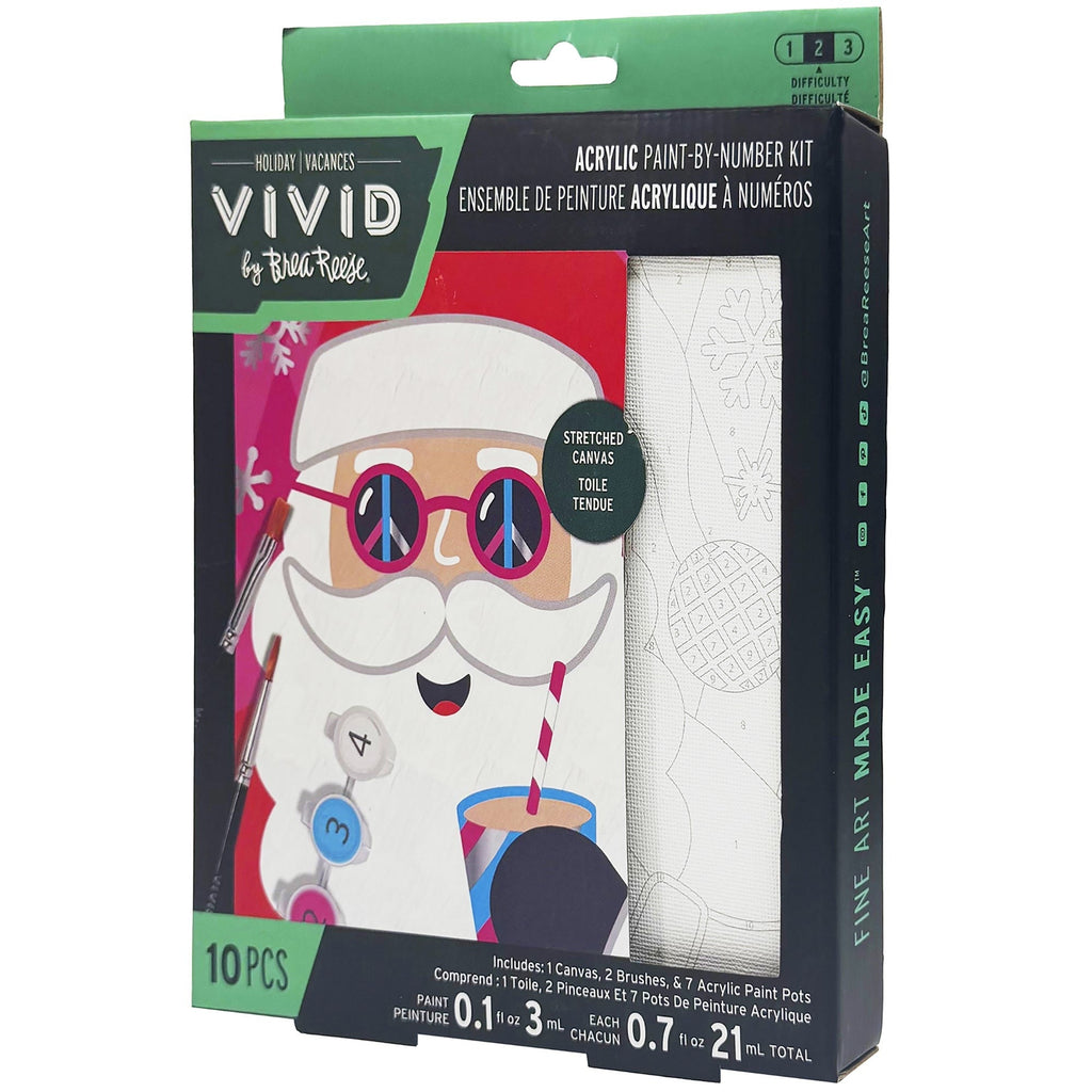 Vivid By Brea Reese Groovy Santa Acrylic Paint-By-Number Kit