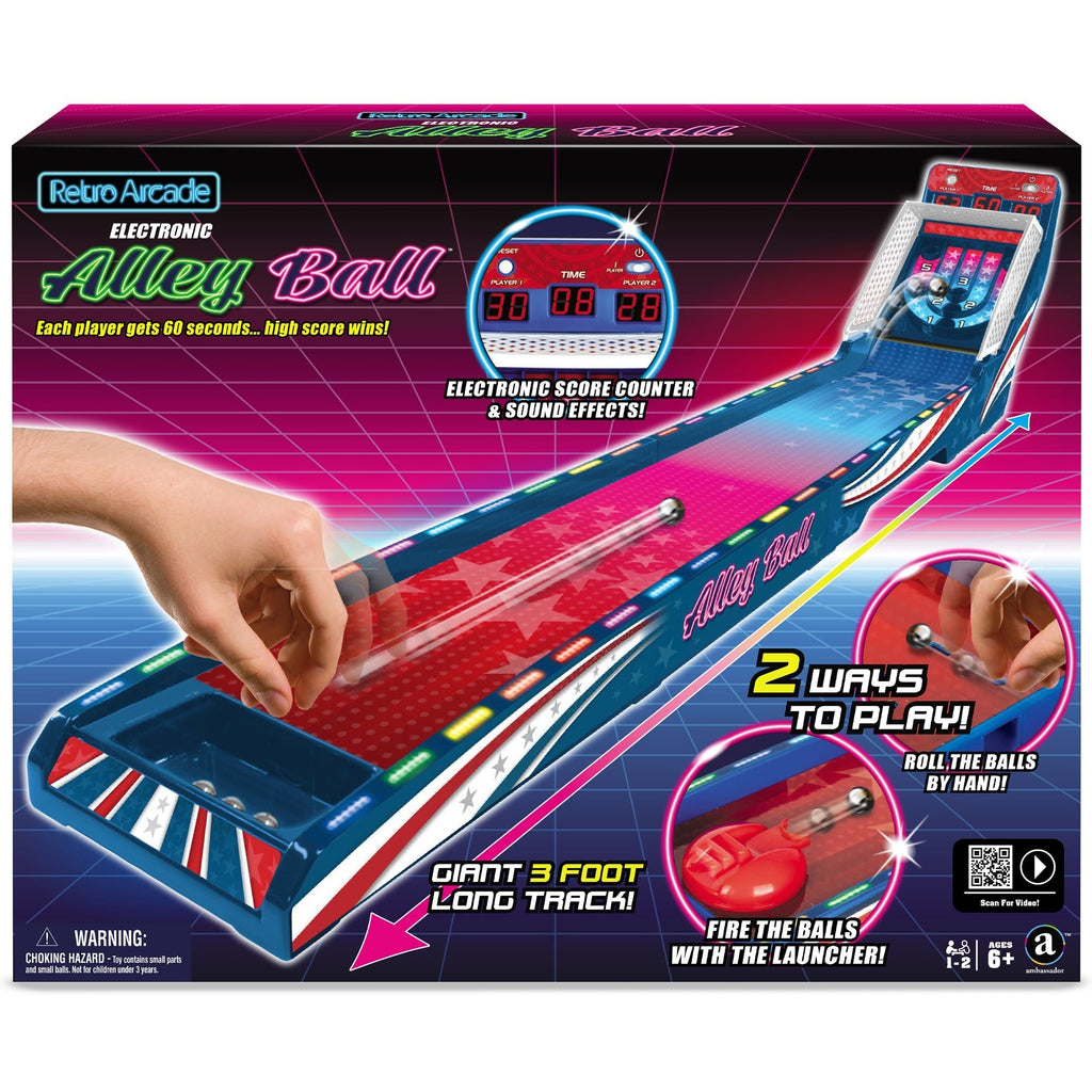 Retro Arcade Electronic Alley-Ball Tabletop Game With LED Scoreboard