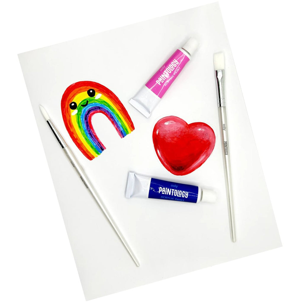 OOLY Paintology Classic Acrylic Paint Set - 12 Colors with Brushes, Ages 8+