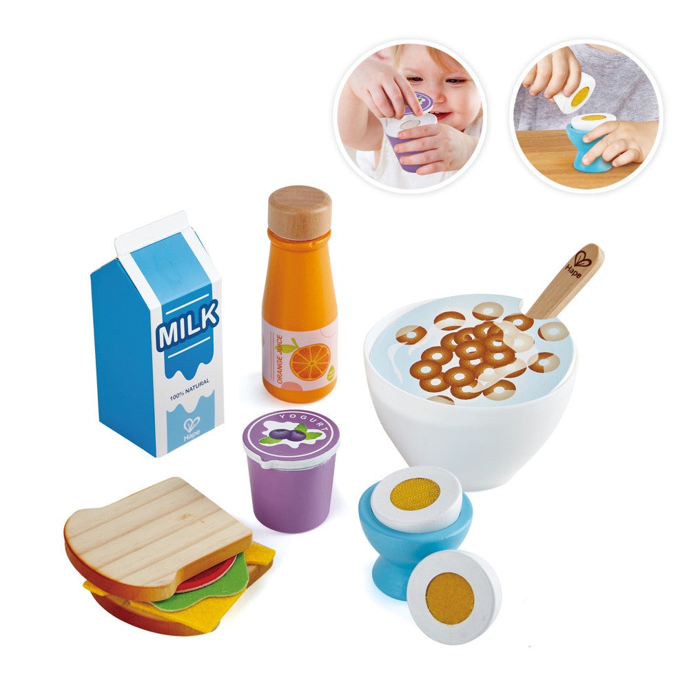 Hape Delicious Breakfast Wooden Kitchen Playset for Toddlers & Children Ages 3+
