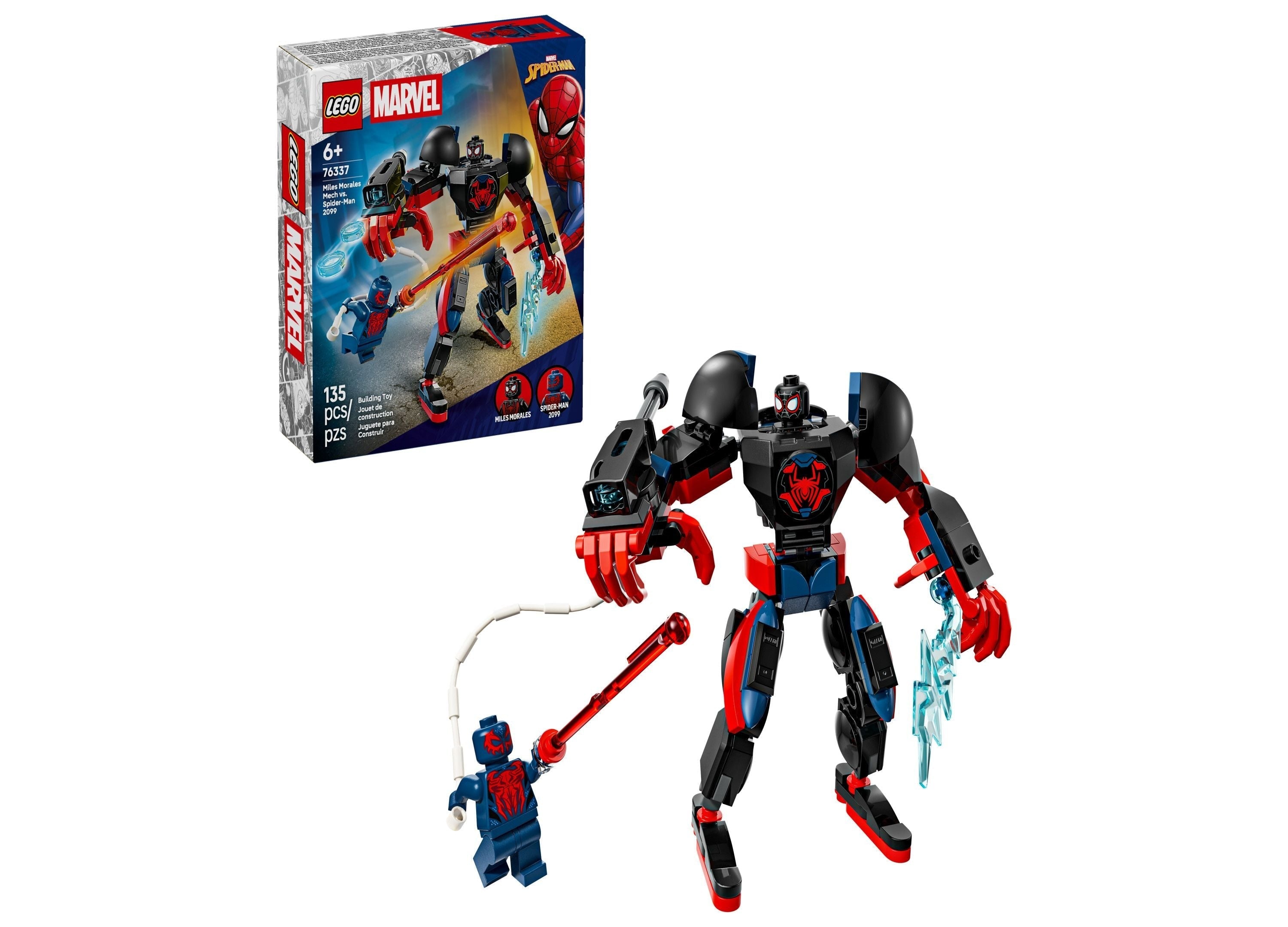 LEGO® Marvel Mech Showdown: Miles Morales vs. Spider-Man 2099 Building Set - 135 Pieces