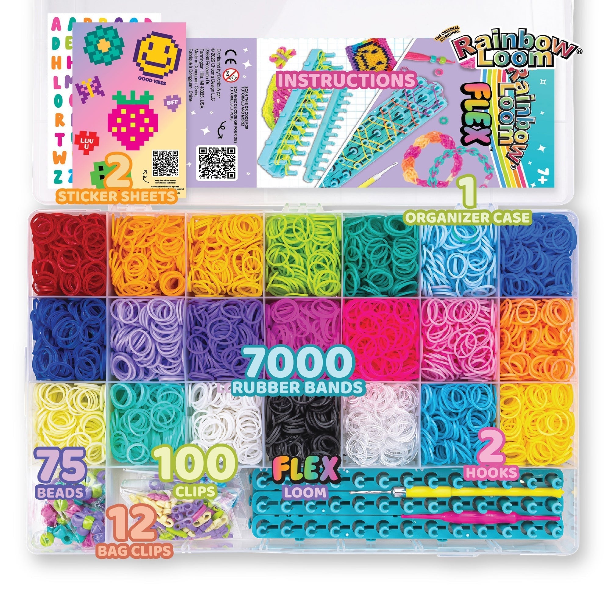 Rainbow Loom Flex Mega Combo Bracelet Making Kit with 7,000 Rubber Bands