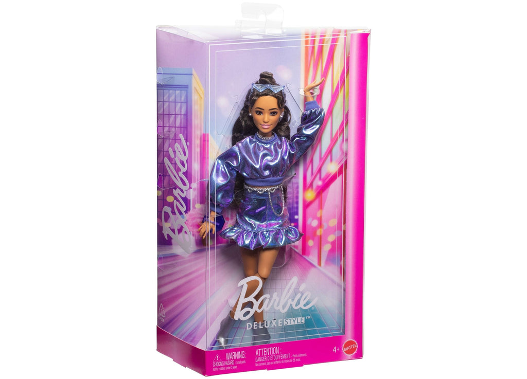 Barbie Deluxe Style Fashion Doll - Metallic Blue Ensemble with Accessories