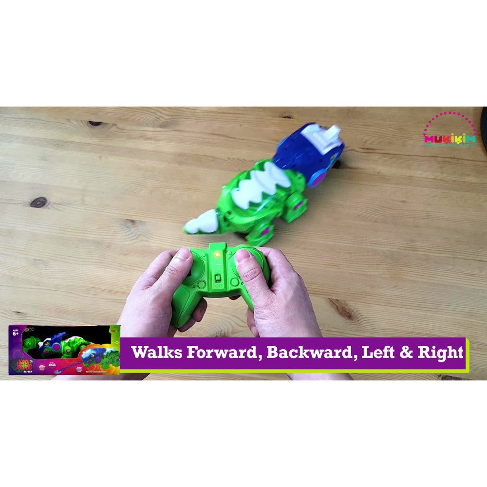 MukikiM Kool Kreepers RC-Rex - Color-Changing Dinosaur - Green & Blue