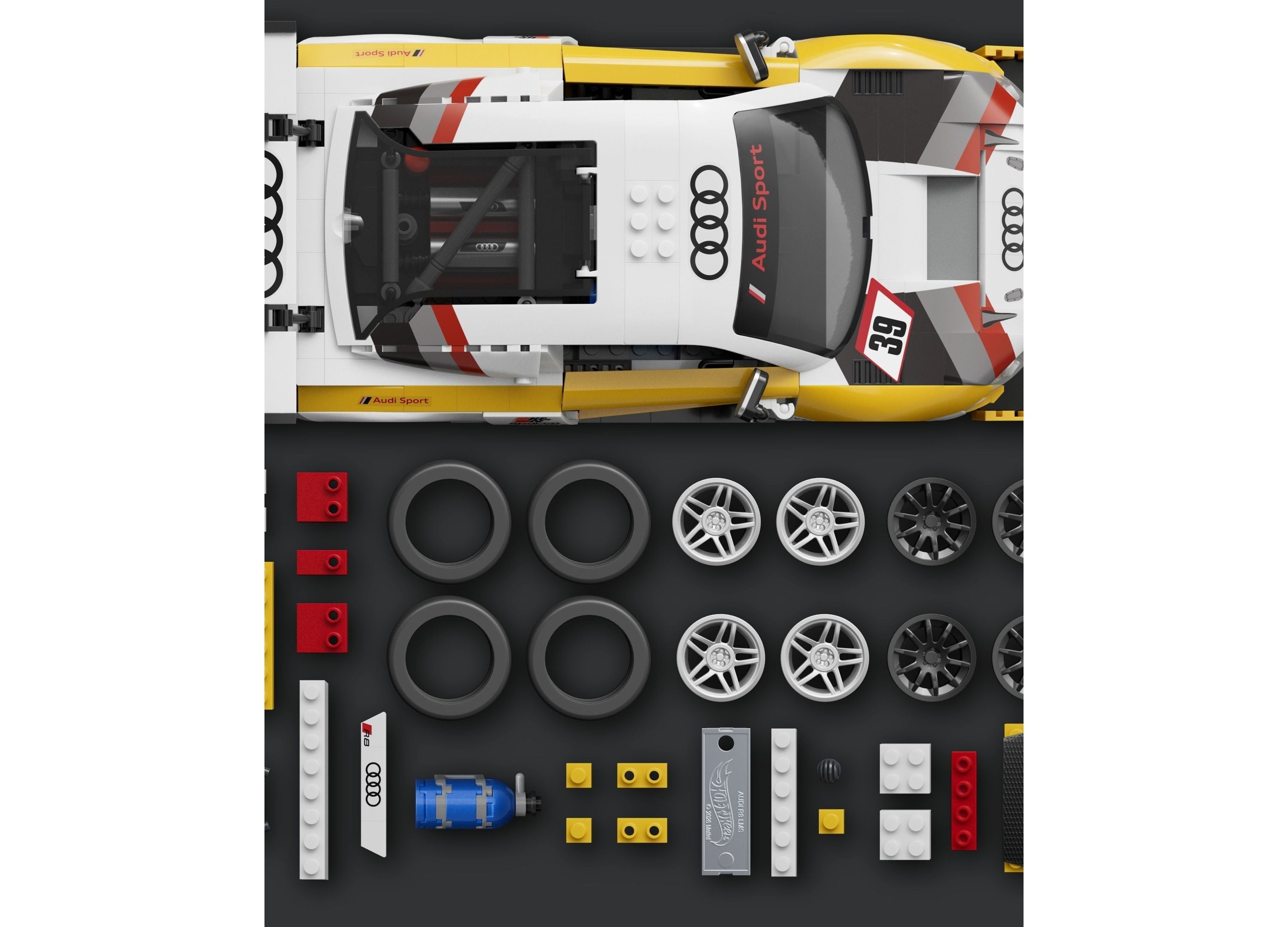 Mattel Brick Shop Hot Wheels '15 Audi R8 LMS Building Kit, 820 Pieces