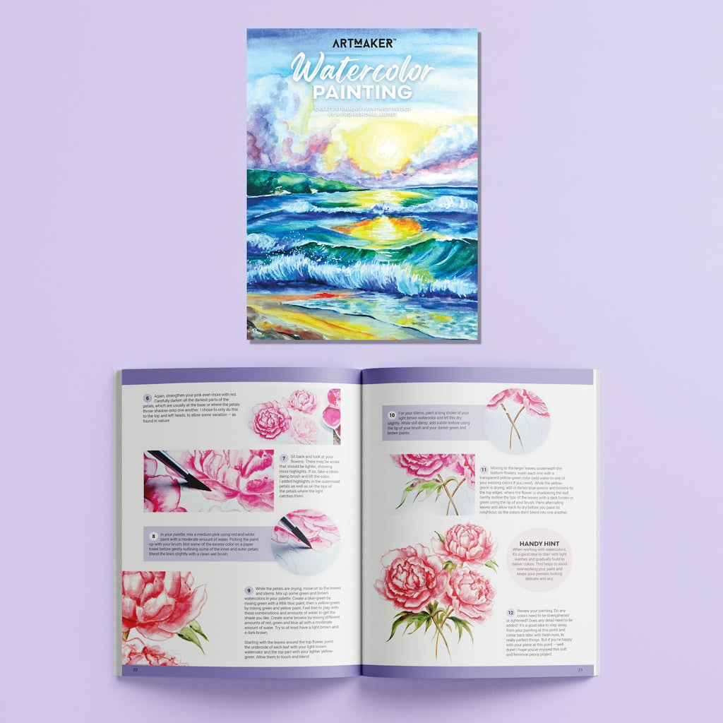 Art Maker Watercolor Painting Kit With 48-Page Book And 6 Paint Tubes