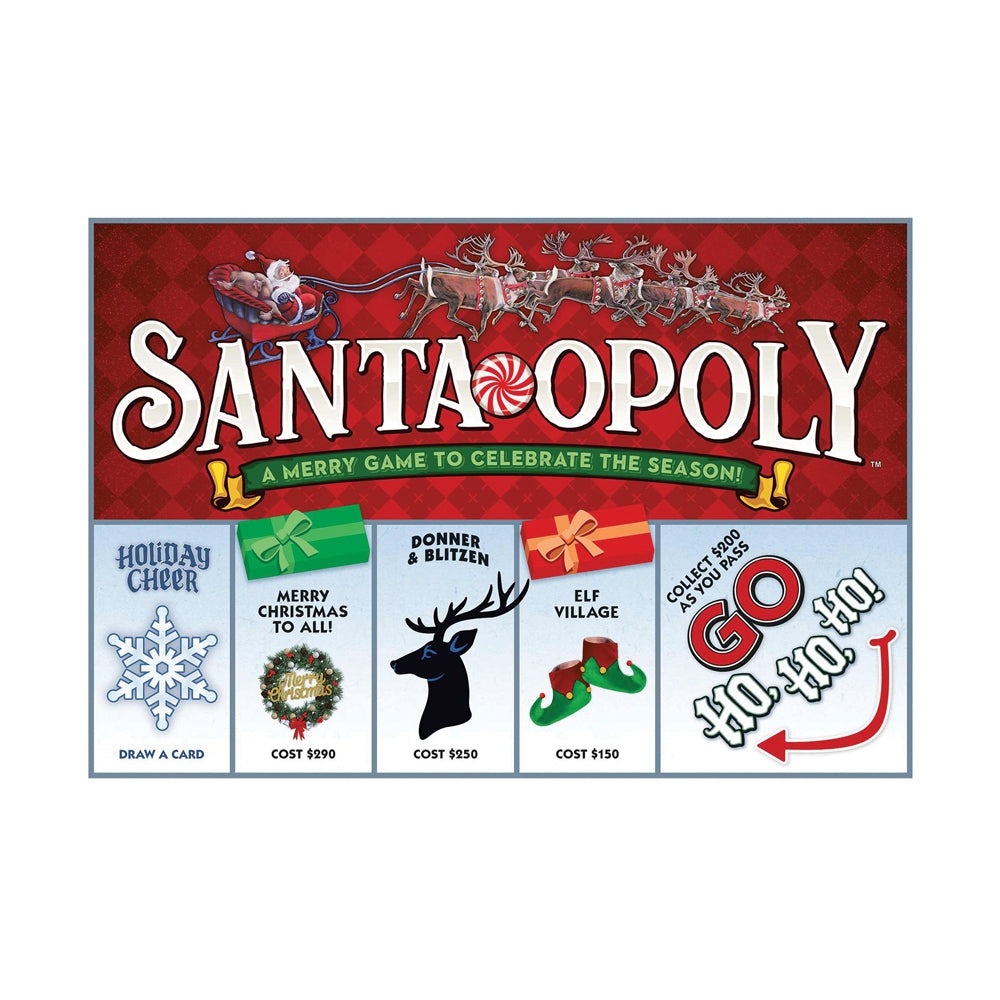 Santa-Opoly Holiday Themed Monopoly Style Board Game