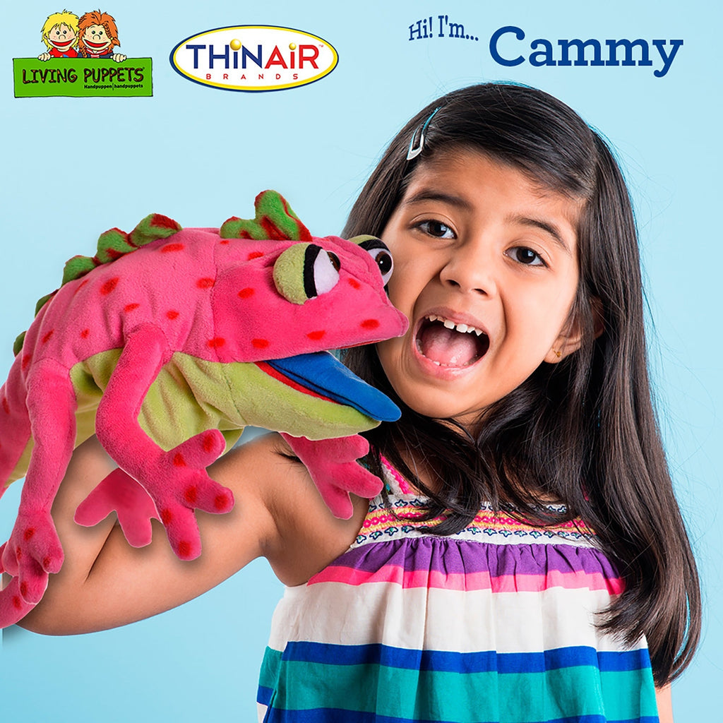 Living Puppets Cammy The Pink Chameleon - 16" Plush Hand Puppet