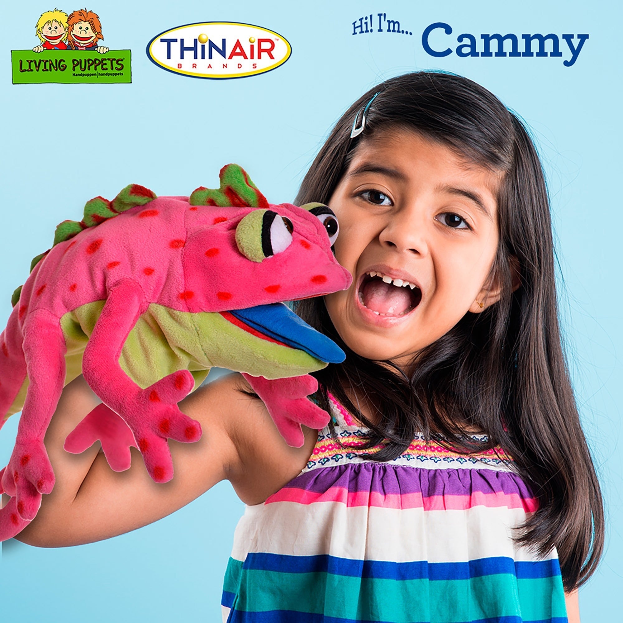 Living Puppets Cammy The Pink Chameleon - 16" Plush Hand Puppet
