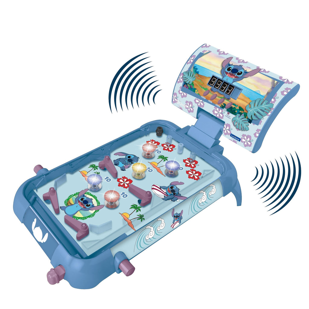 Stitch electronic table pinball with a great design, sounds, lights and digital scoring to play alone or challenge your friends.
