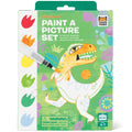 Tiger Tribe Dinosaur Watercolor Art Set - 16 Pages, Mess-Free Paint Brush