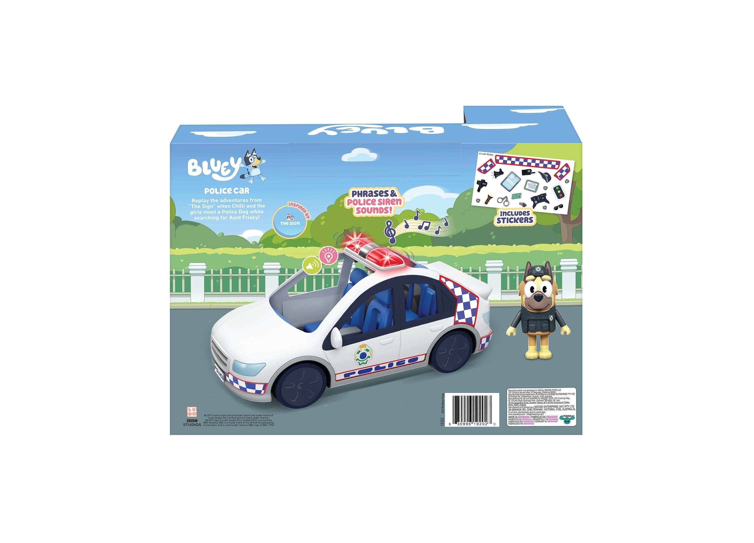 Bluey Police Car With Police Man Figure And Lights And Sounds