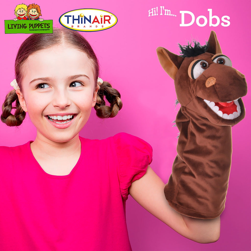 Living Puppets Handmade Dobs The Brown Horse Plush Hand Puppet