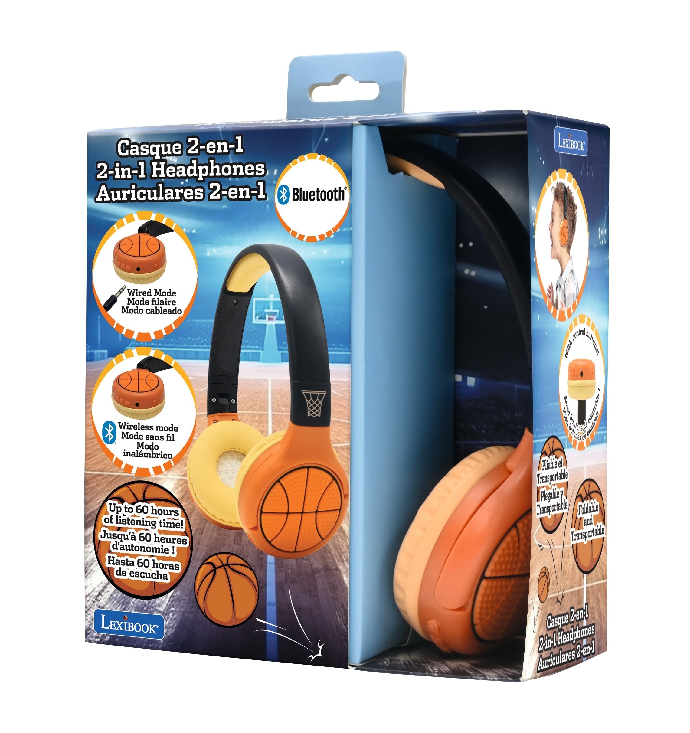 2 in 1 Bluetooth Foldable Basketball Design Headphones