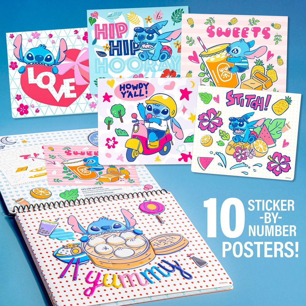Disney Stitch Sticker By Number Portfolio Set - Creative Kids Crafts Kit