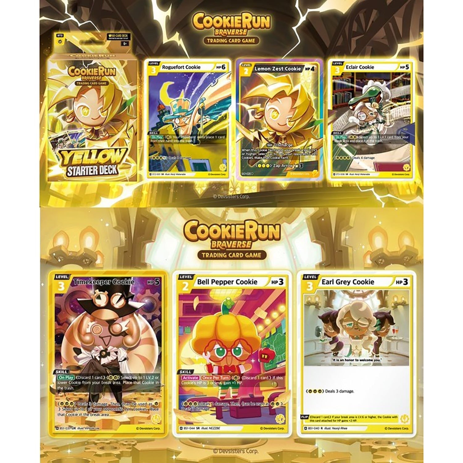 CookieRun: Braverse Trading Card Game Starter Deck 60-Card Defensive Deck-Building Set