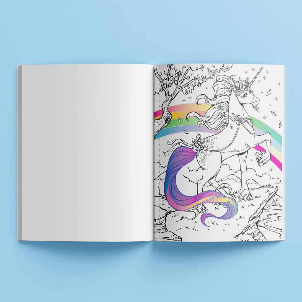 Kaleidoscope Pop Velvet Coloring Book - Magical Unicorns 32-Page