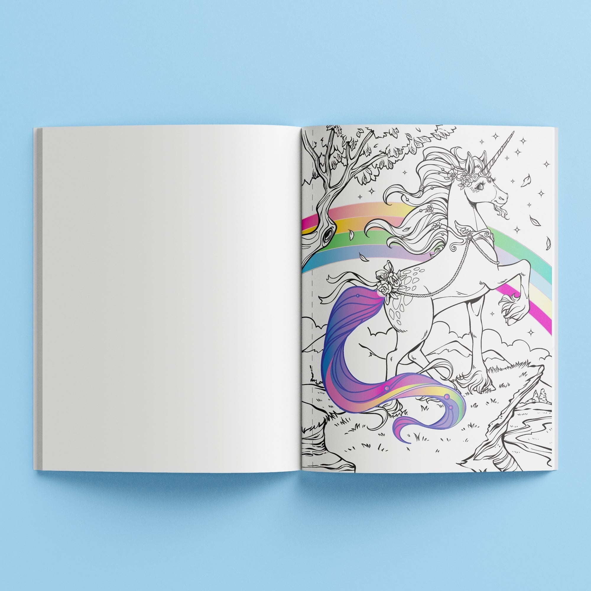 Kaleidoscope Pop Velvet Coloring Book - Magical Unicorns 32-Page