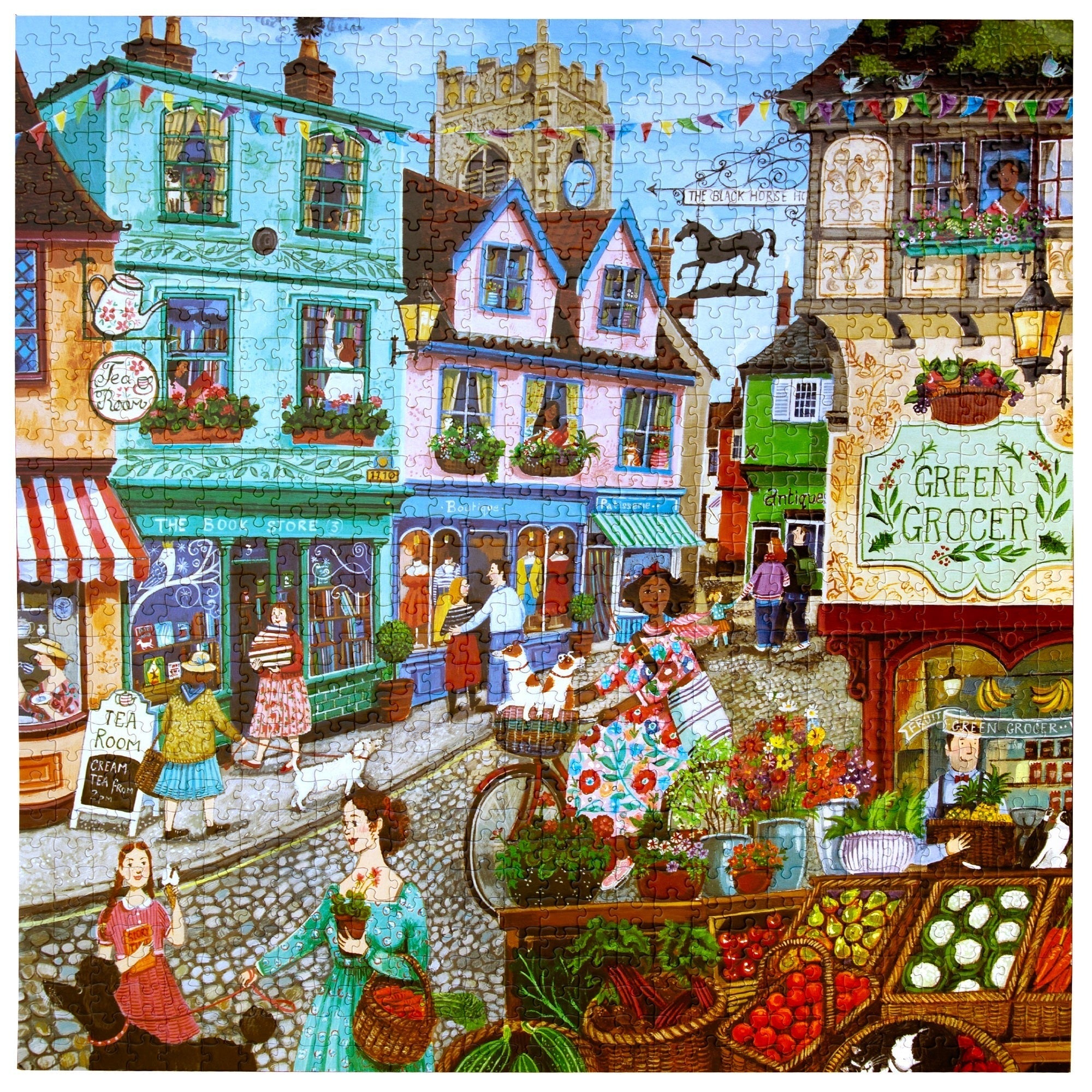 eeBoo Piece & Love Village By The Sea 1000-Piece Puzzle