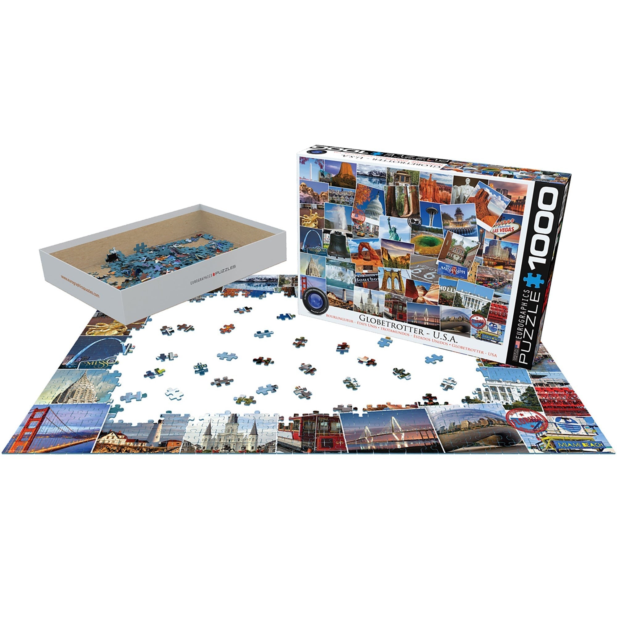 Eurographics Globetrotter USA 1000-Piece Puzzle Travel Collage