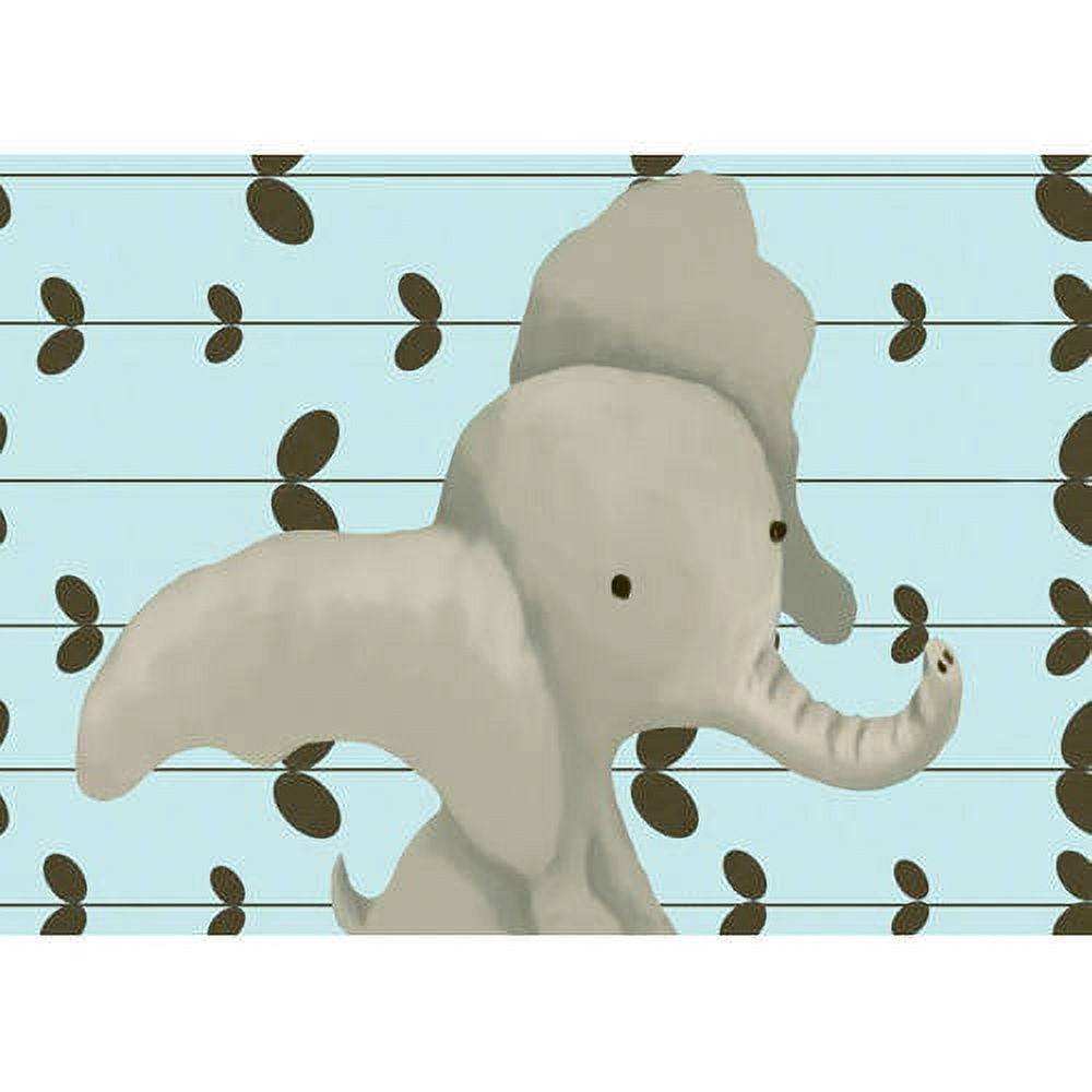 Oopsy Daisy Edison The Elephant 14 inch Canvas Wall Art - Blue