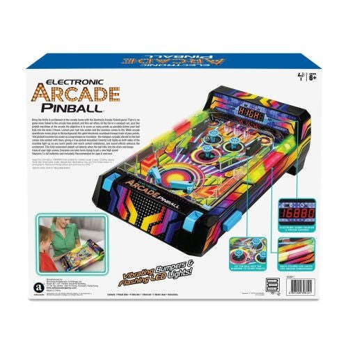 Neon Series Electronic Arcade Pinball Game with LED Lights and Vibrating Bumpers