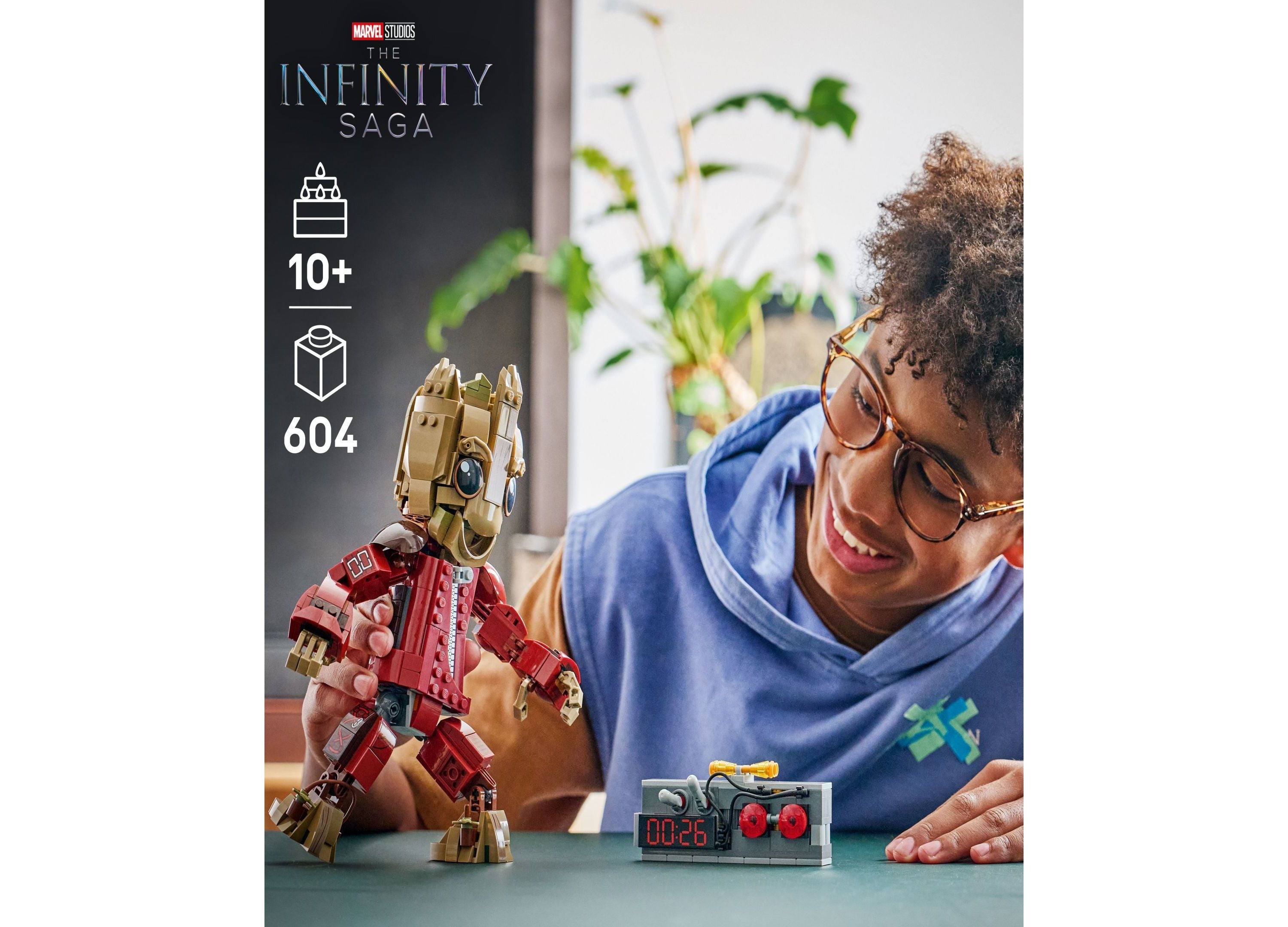 LEGO Marvel Ravager Jumpsuit Groot Kids Building Set - 604 Pieces
