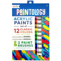 OOLY Paintology Classic Acrylic Paint Set - 12 Colors with Brushes, Ages 8+