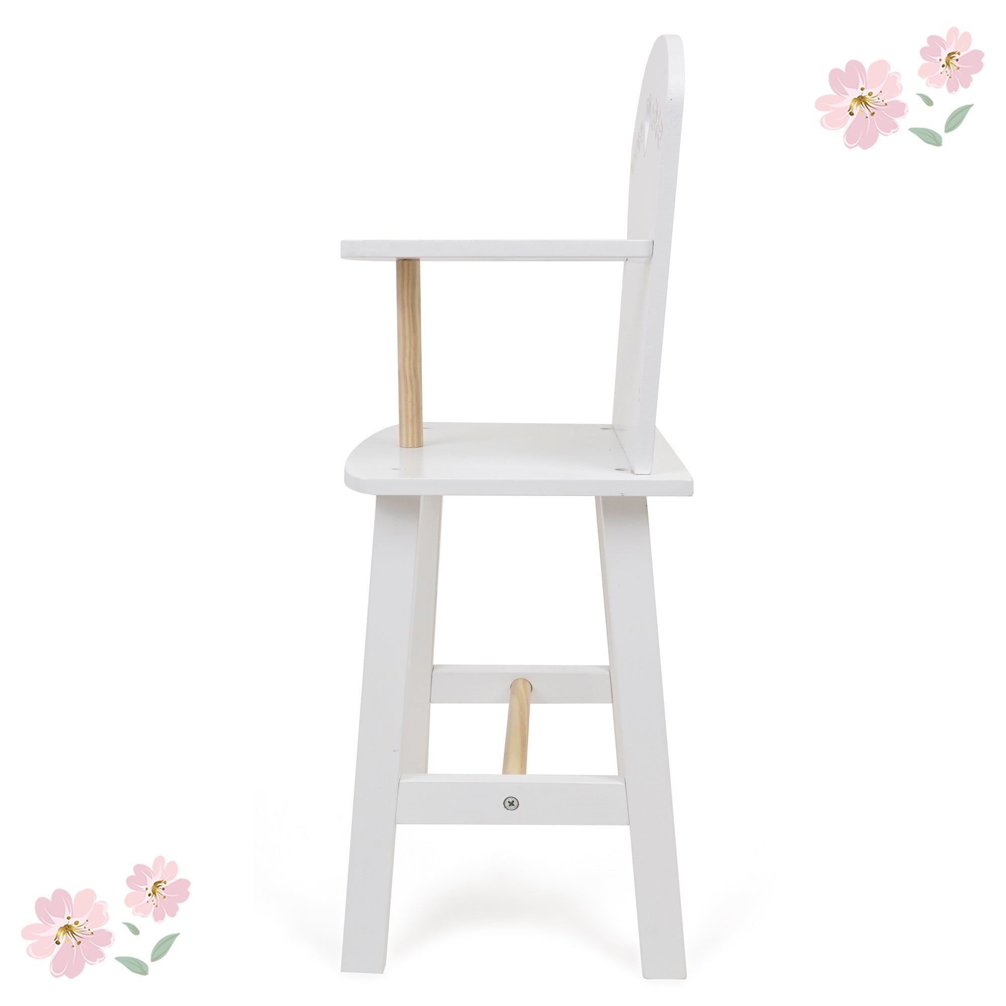 Little Flora Wooden Doll Highchair & Feeding Station