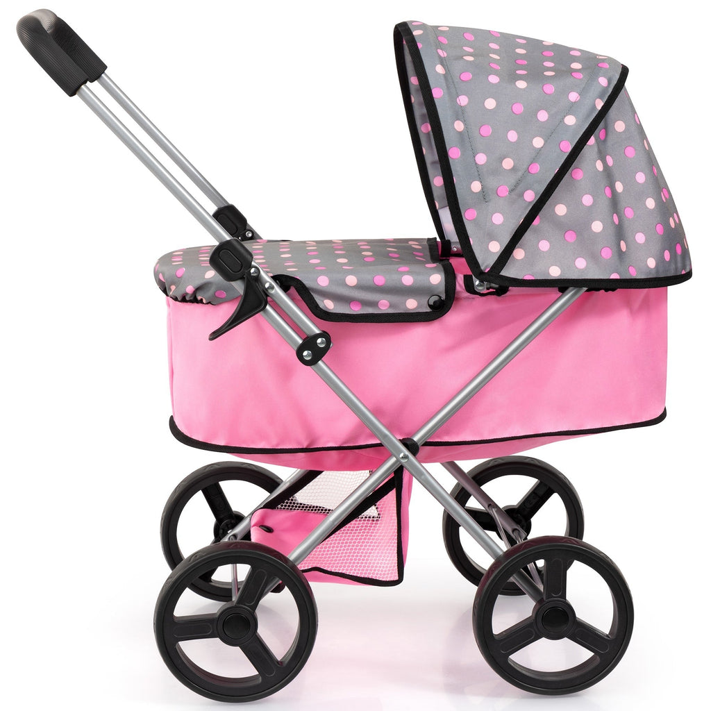 Bayer Design Doll Pram With Adjustable Handle And Shopping Basket