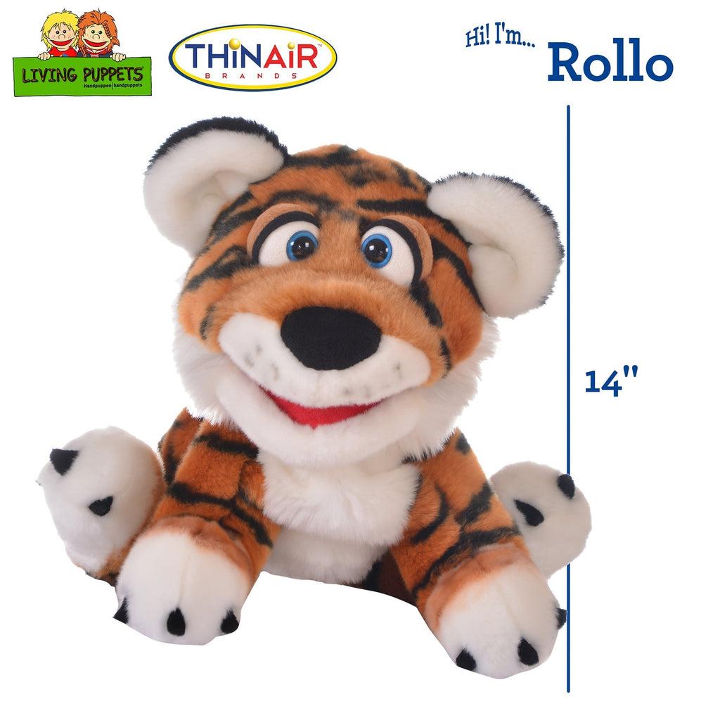 Living Puppets Rollo Tiger Cub Hand Puppet – Soft Interactive Toy