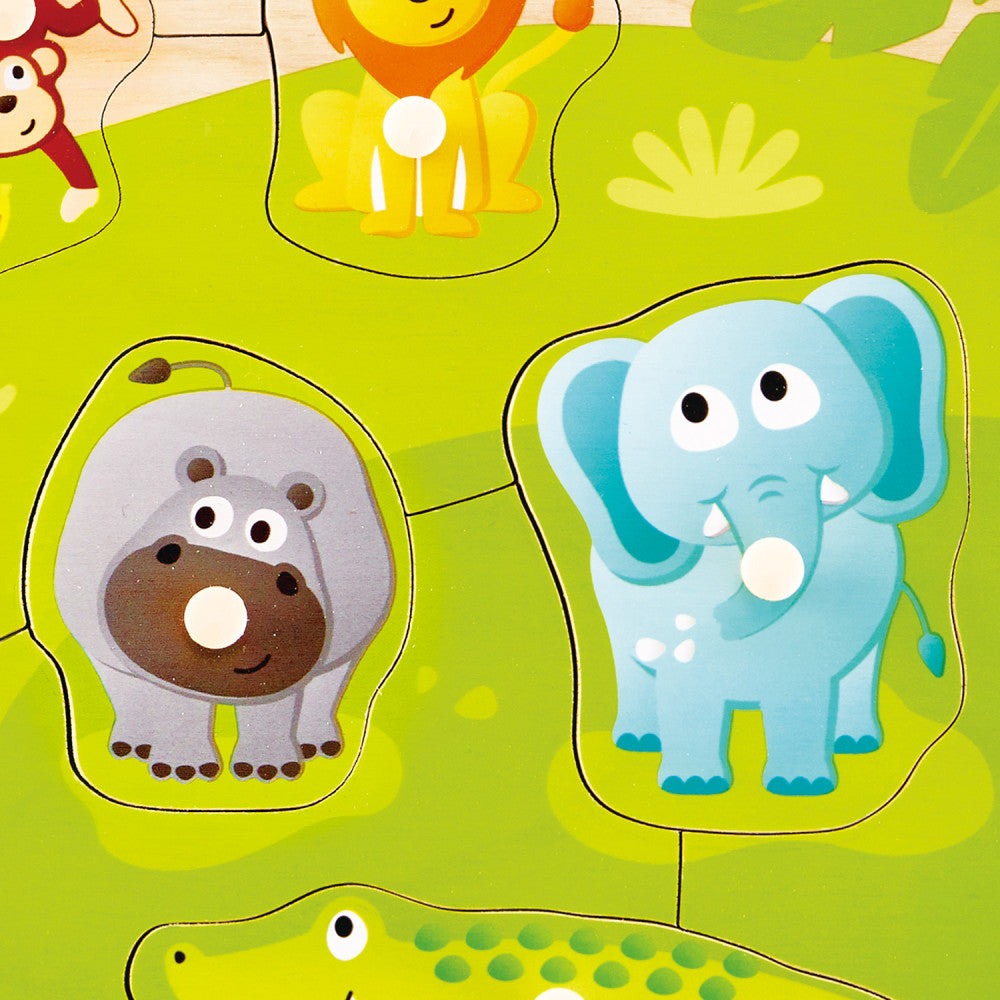 Hape Jungle Adventure 10pc Wooden Peg Puzzle