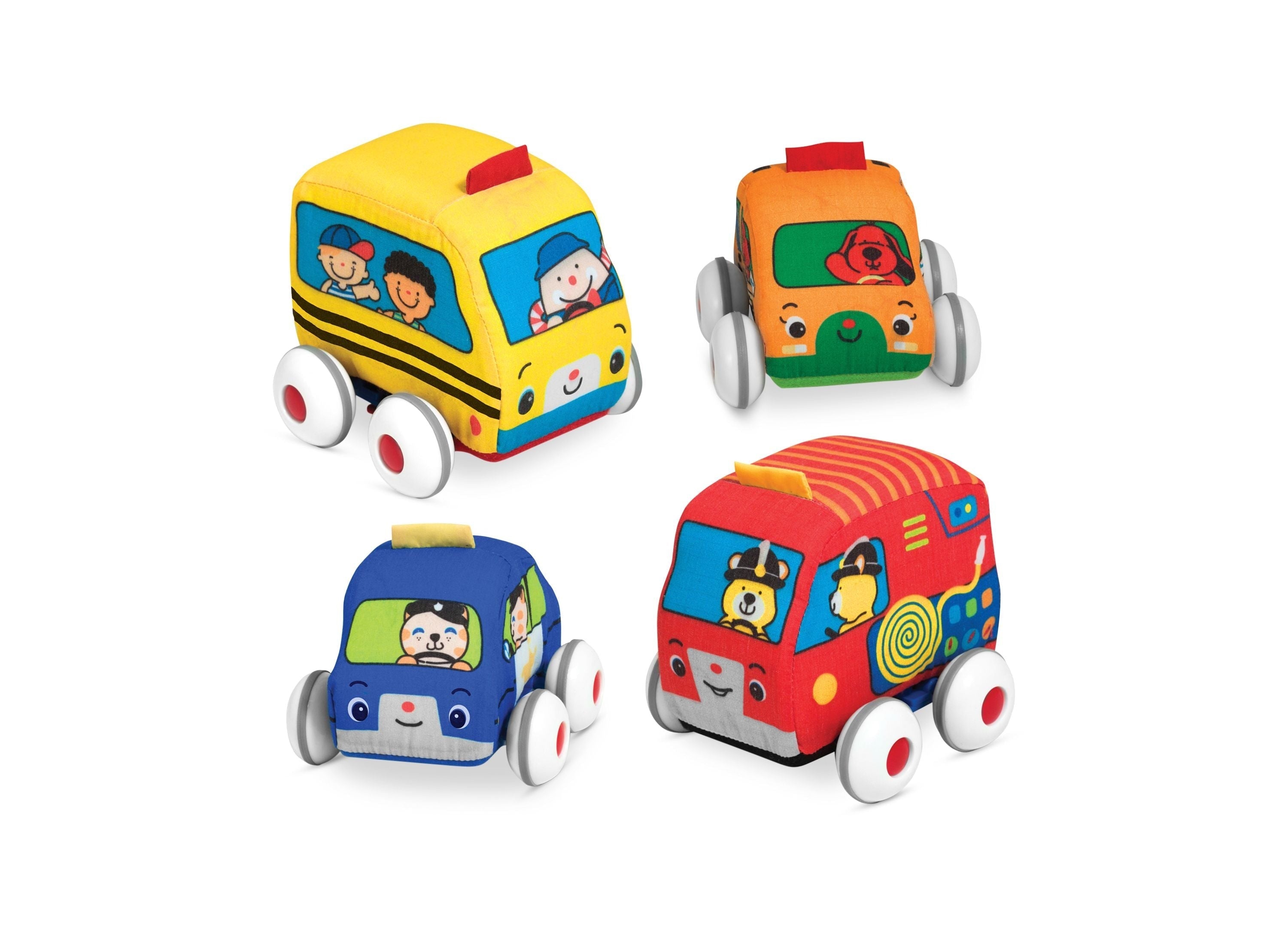 Melissa & Doug Soft Pull-Back Vehicle Playset with 4 Colorful Cars