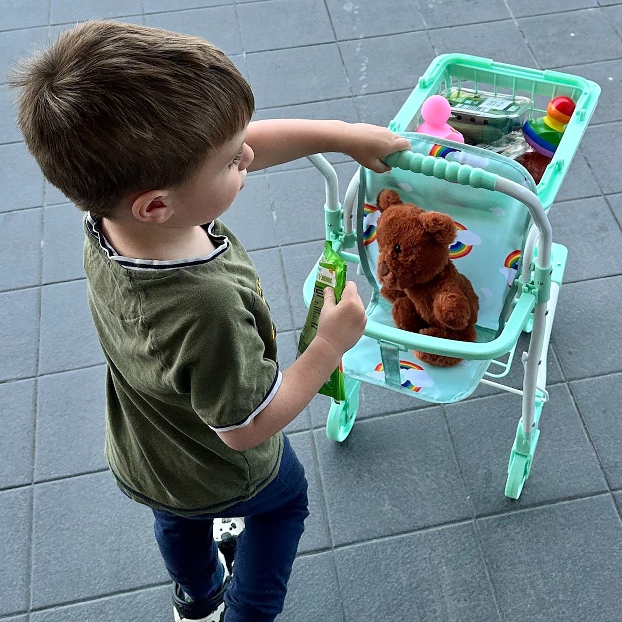 Roma Rupert Shopping Trolley With Removable Basket - Mint